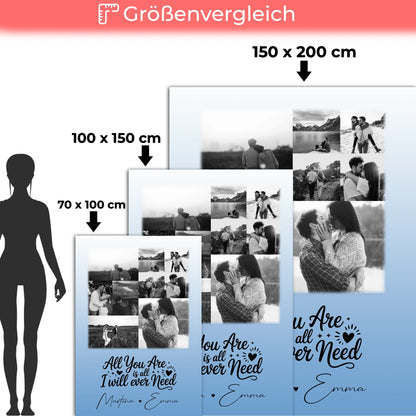 Personalisierte Namensdecke mit 9 Fotos All you are is all I will ever need 5