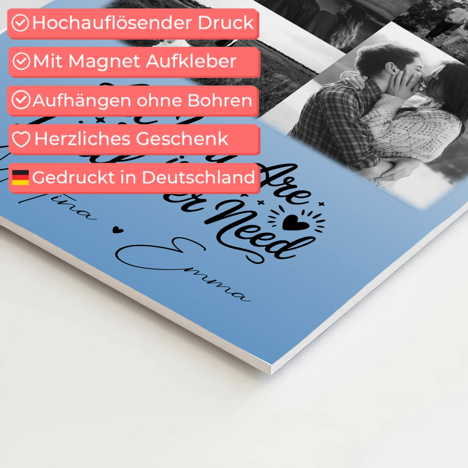 Magnetposter Fotoboard mit 9 Fotos All you are is all I will ever need 4