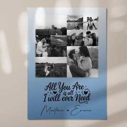 Magnetposter Fotoboard mit 9 Fotos All you are is all I will ever need 7