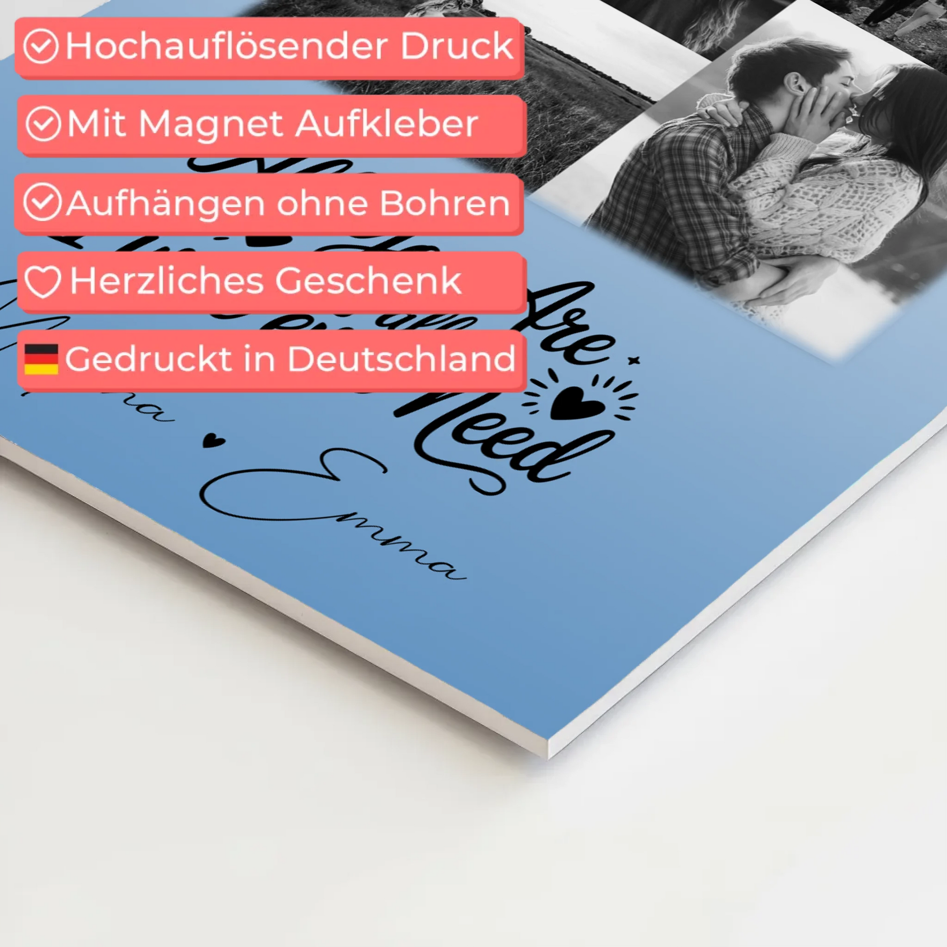 Magnetposter Fotoboard mit 9 Fotos All you are is all I will ever need 10