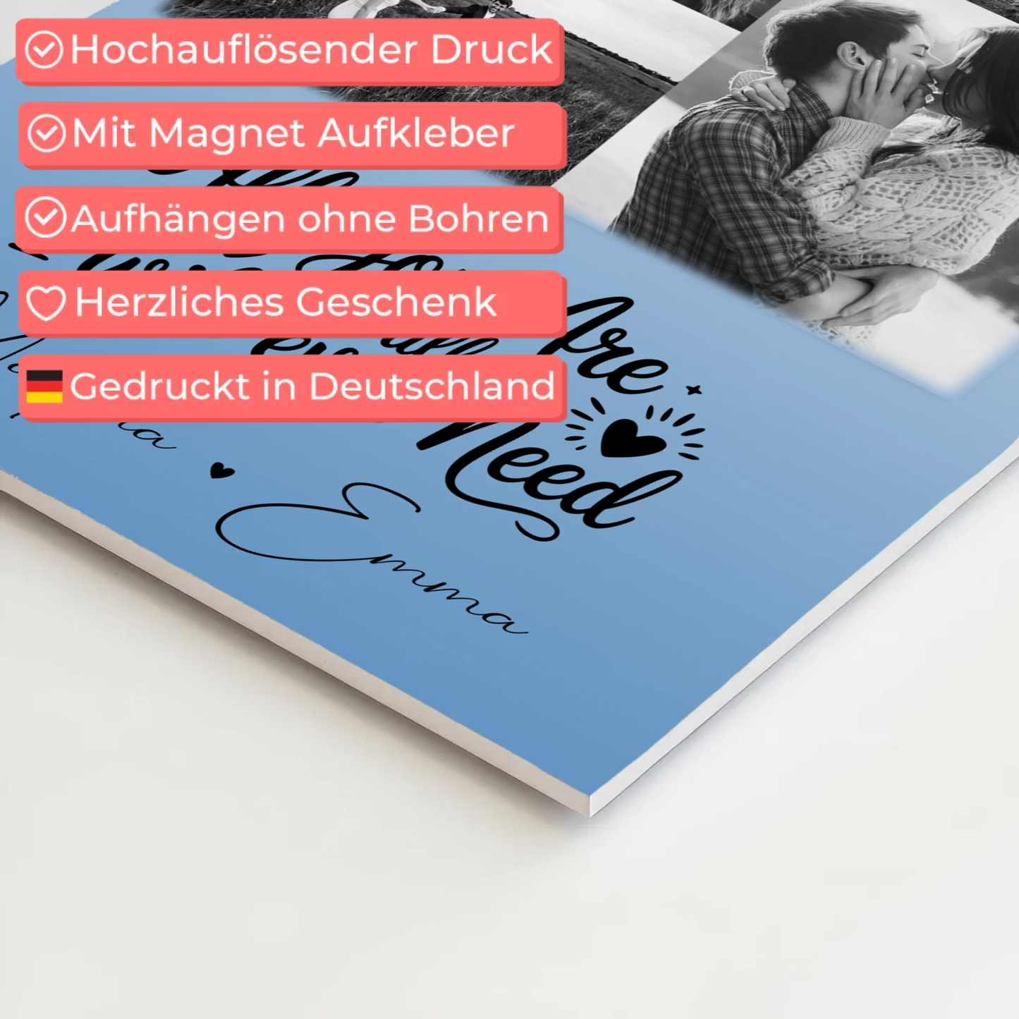 Magnetposter Fotoboard mit 9 Fotos All you are is all I will ever need