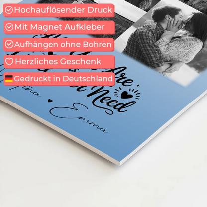 Magnetposter Fotoboard mit 9 Fotos All you are is all I will ever need