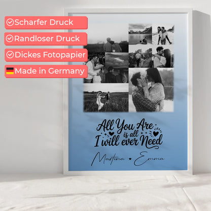 Pärchen Poster Personalisiert All you are is all I will ever need