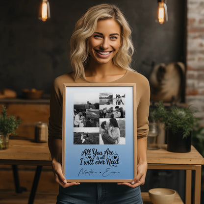 Pärchen Poster Personalisiert All you are is all I will ever need