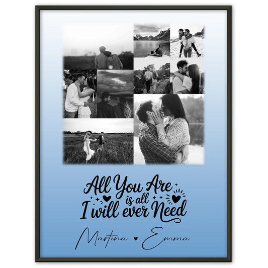 Pärchen Poster Personalisiert All you are is all I will ever need