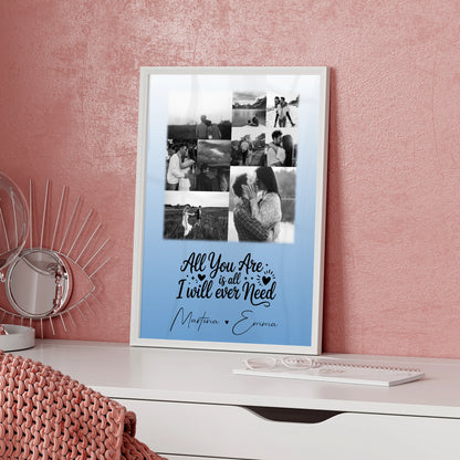 Pärchen Poster Personalisiert All you are is all I will ever need