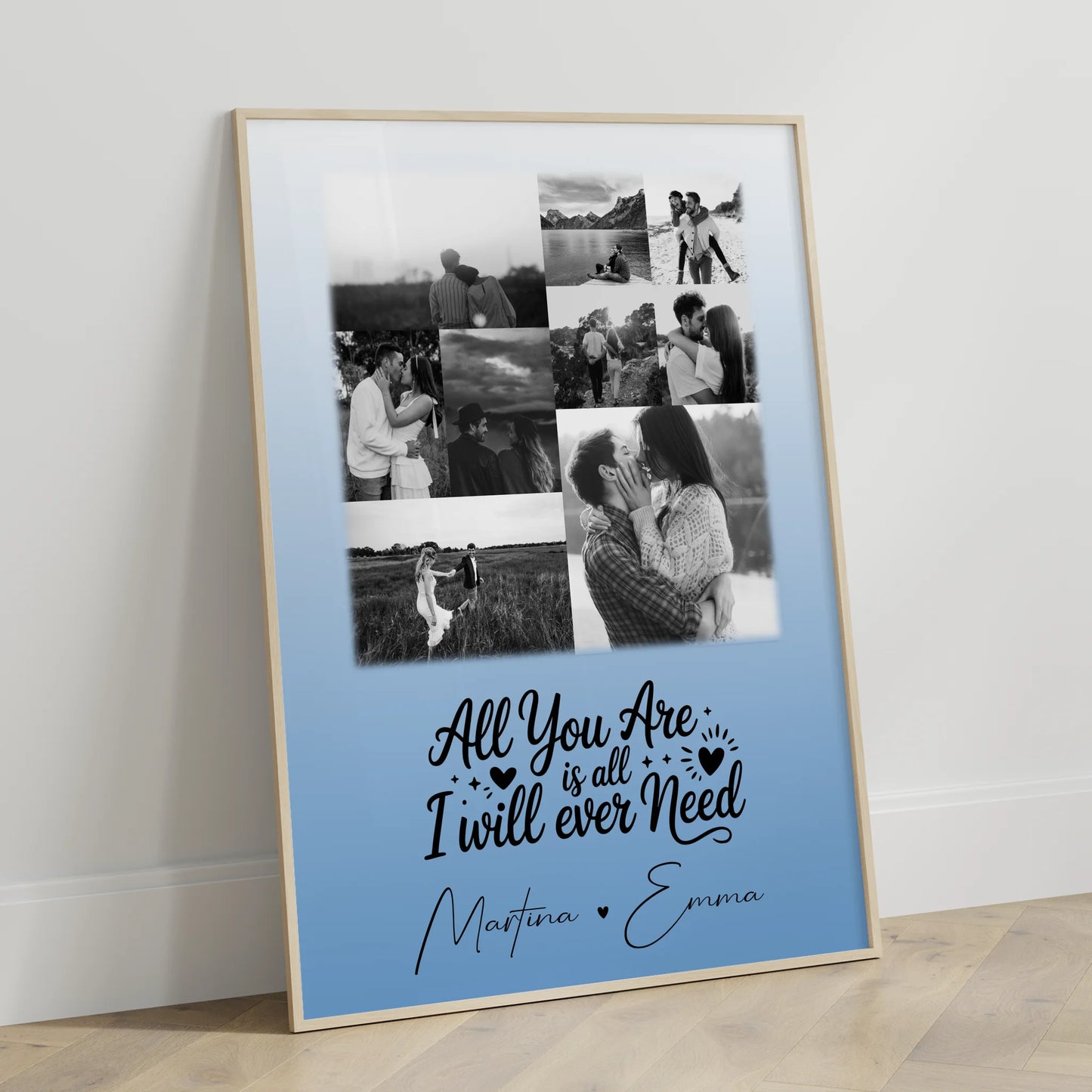 Pärchen Poster Personalisiert All you are is all I will ever need
