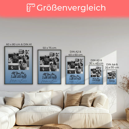 Pärchen Poster Personalisiert All you are is all I will ever need