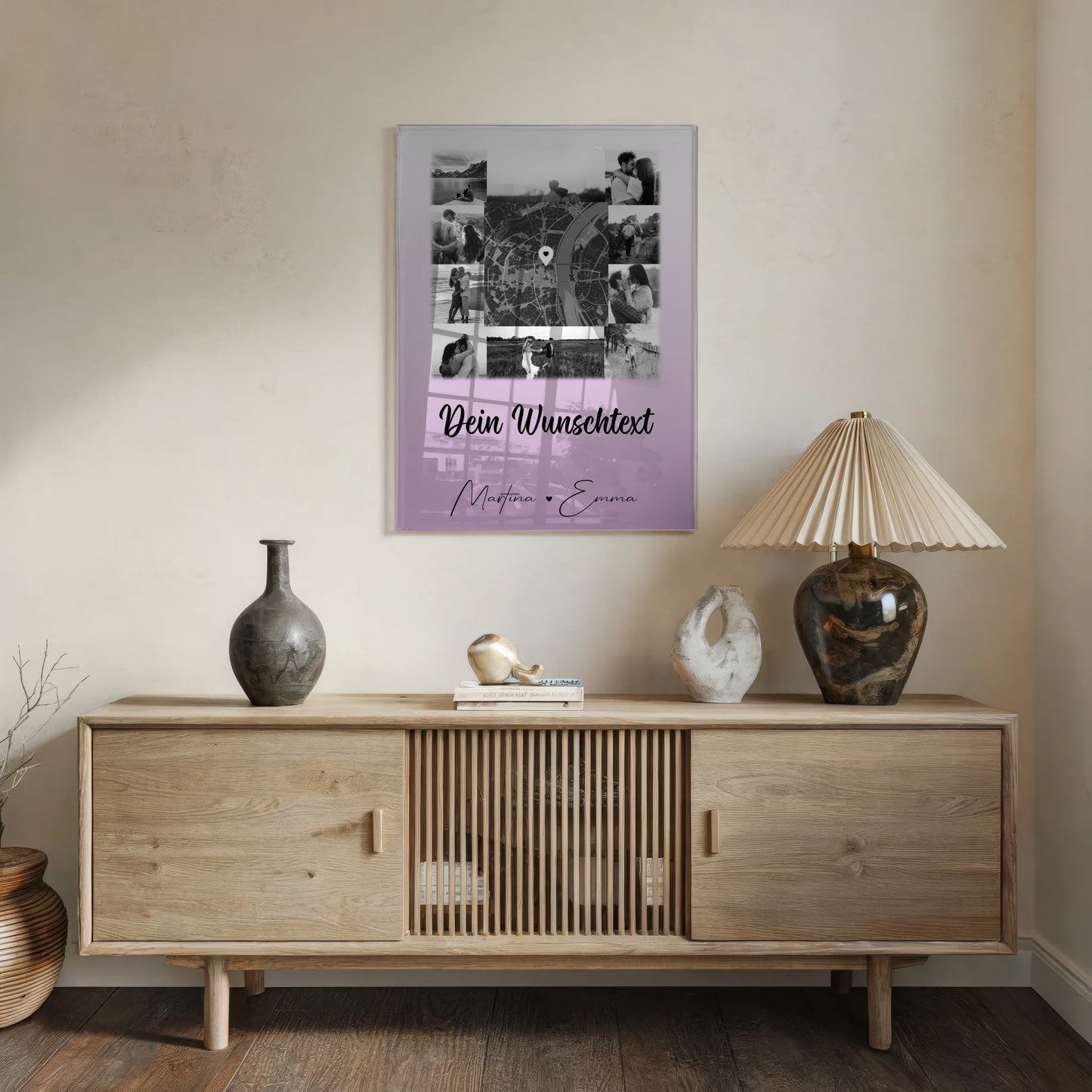 Personalisierte Foto Acrylglas mit 10 Fotos Karte Wunschtext und Home Is Where Your Love Is