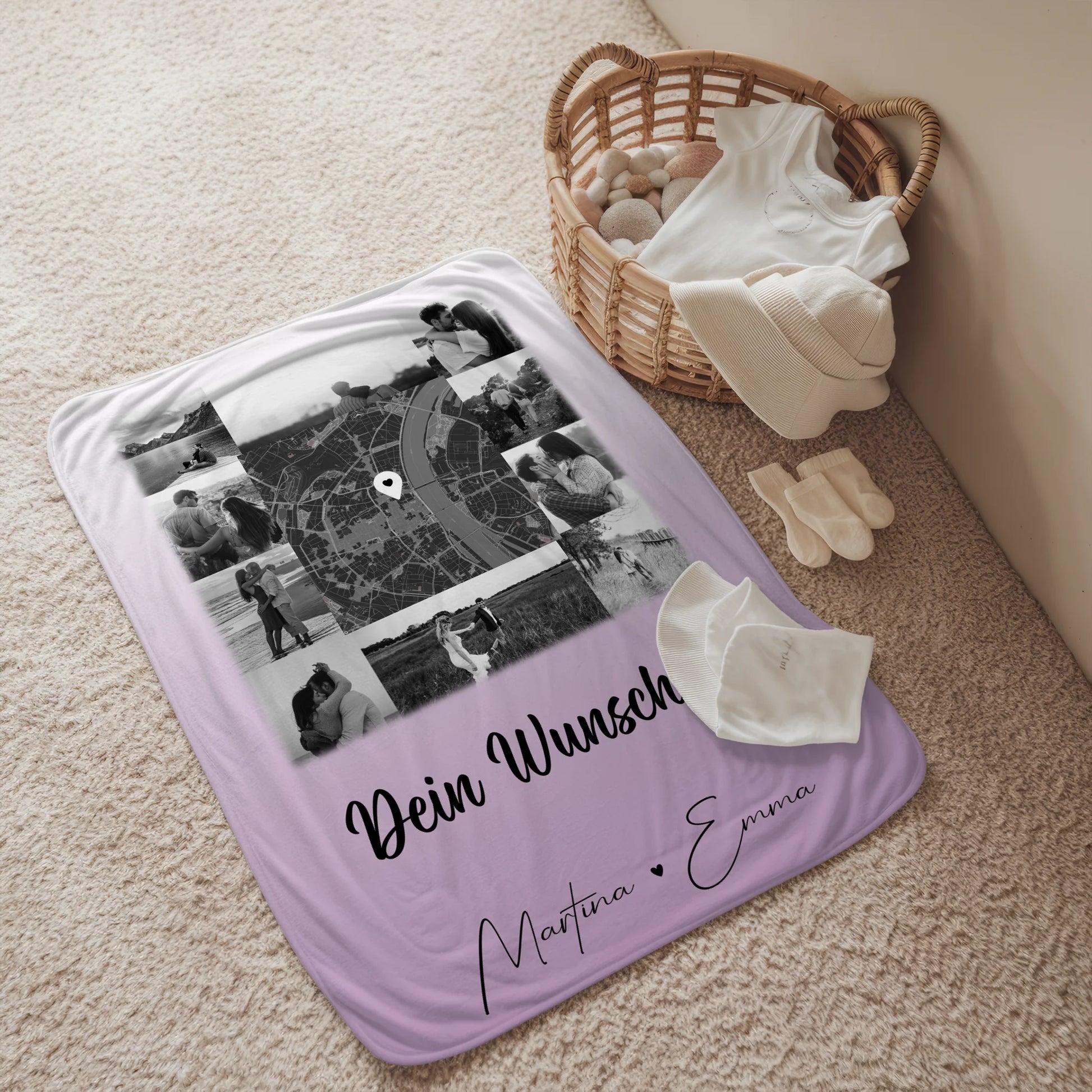 Personalisierte Kuscheldecke Mit Namen 10 Fotos Karte Wunschtext Home Is Where Your Love Is 2