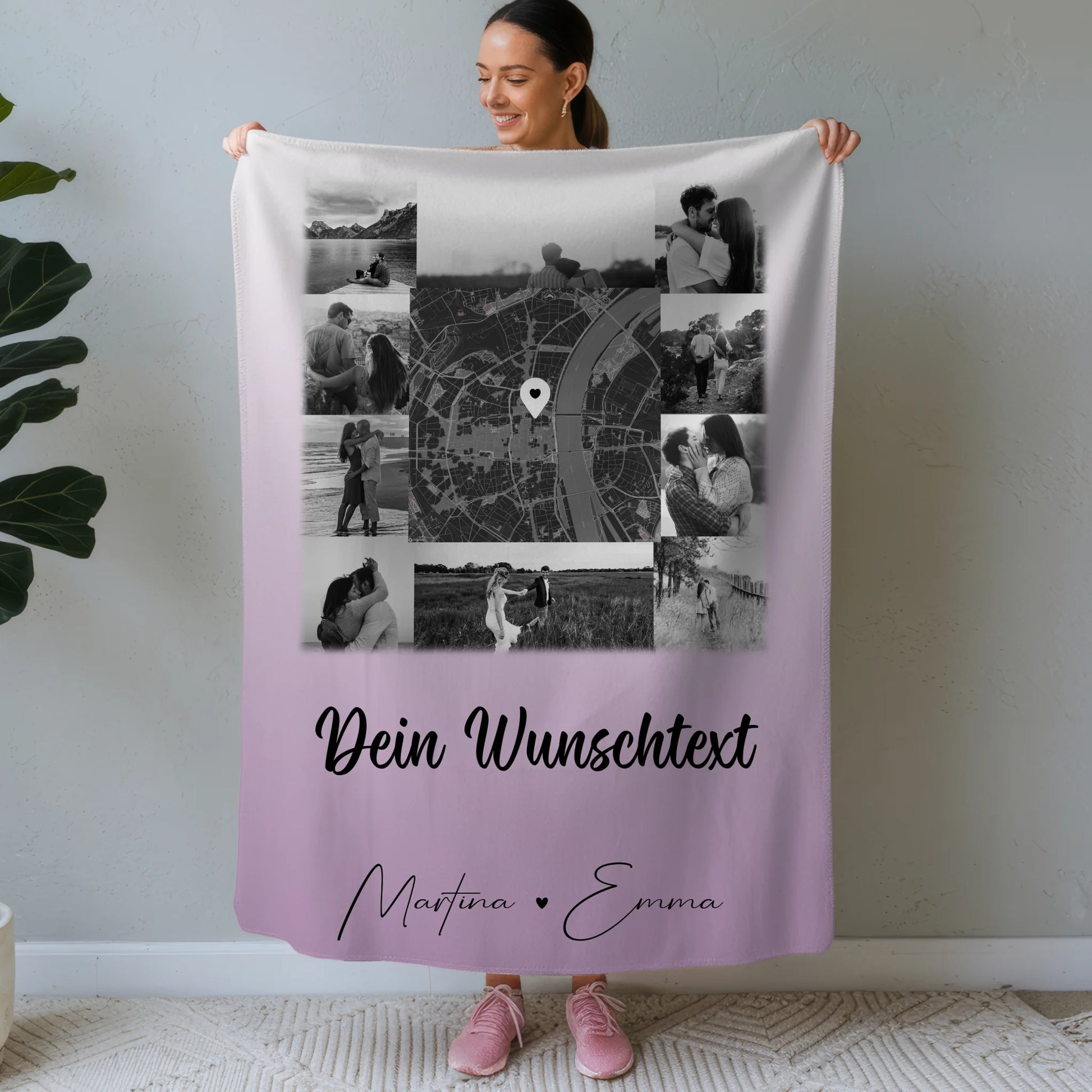 Personalisierte Kuscheldecke Mit Namen 10 Fotos Karte Wunschtext Home Is Where Your Love Is 1