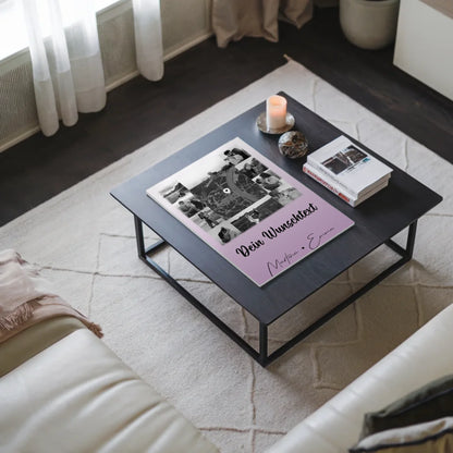 Personalisiertes Fotoboard Magnet Poster mit 10 Fotos Wunschtext und Karte in der Mitte Home Is Where Your Love Is 3