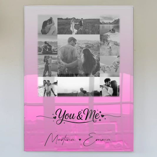 Personalisiertes Foto Acrylglas mit 11 Fotos You & Me Geschenk für besondere Momente