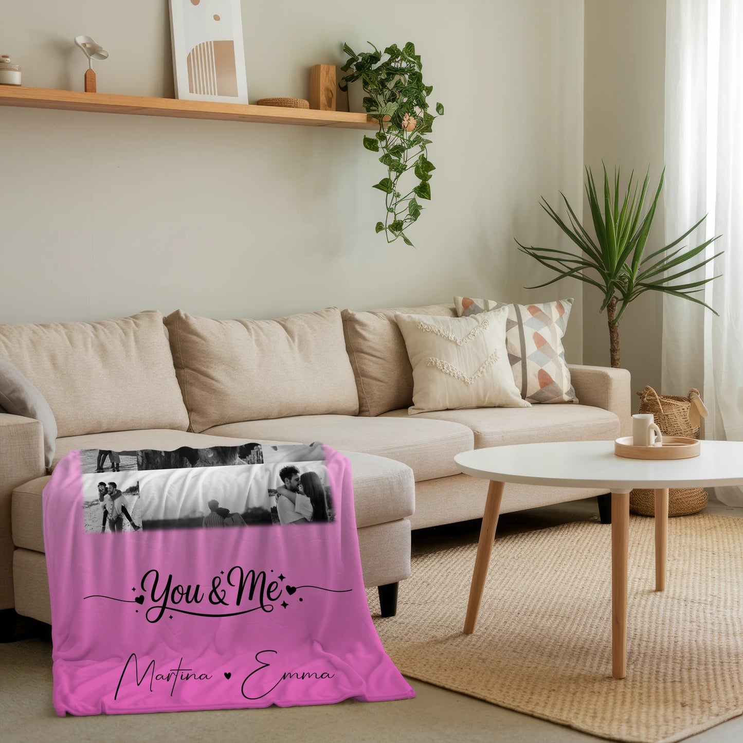 Personalisierte Kuscheldecke Mit Namen 11 Fotos You & Me Geschenk für Verliebte und Familie 4