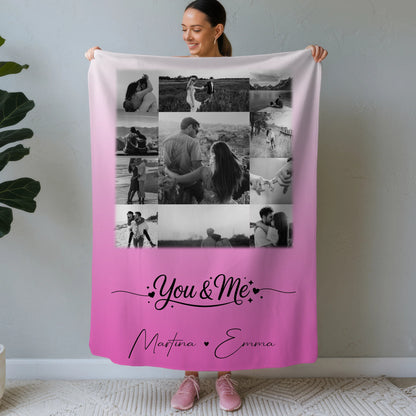 Personalisierte Kuscheldecke Mit Namen 11 Fotos You & Me Geschenk für Verliebte und Familie 1