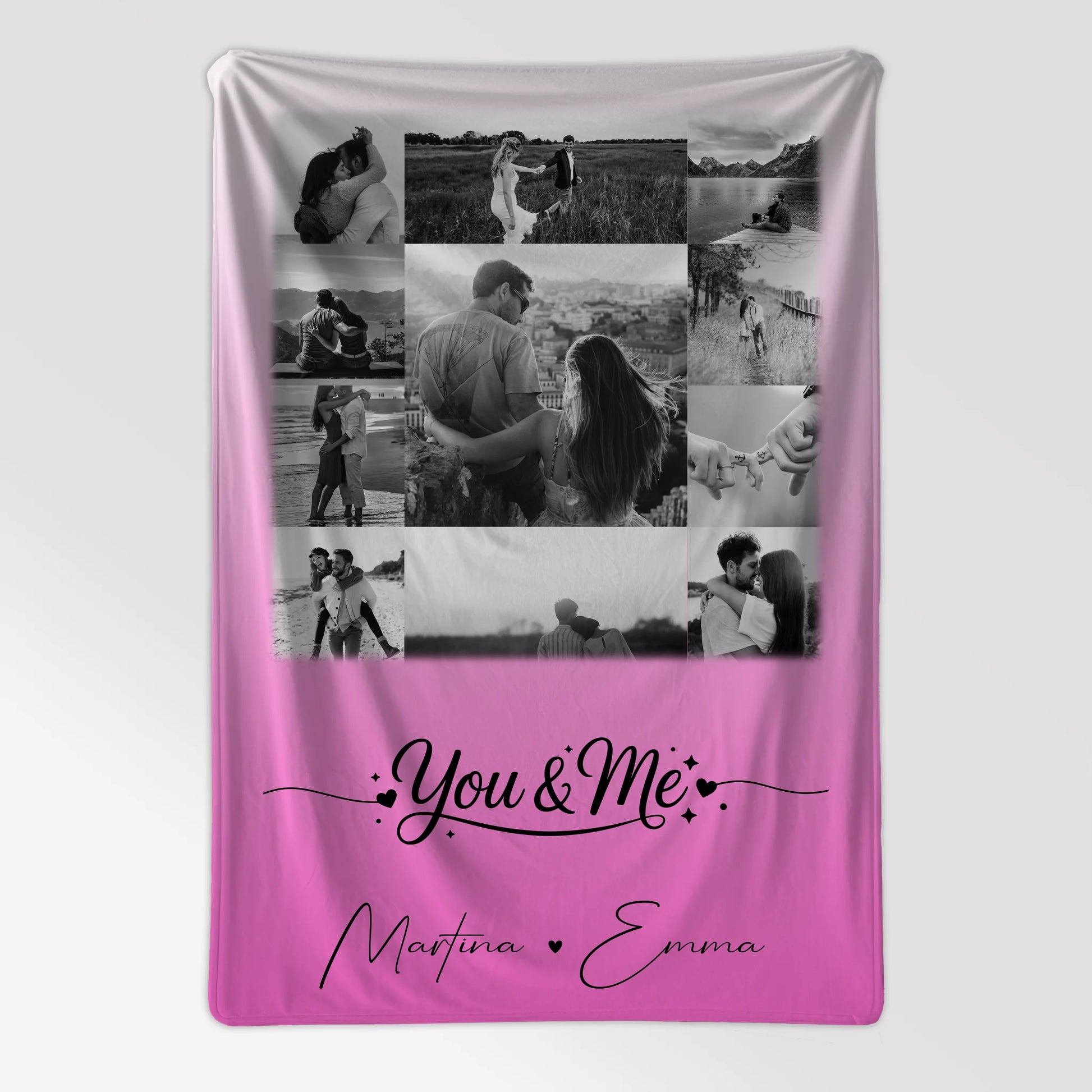 Personalisierte Kuscheldecke Mit Namen 11 Fotos You & Me Geschenk für Verliebte und Familie 7