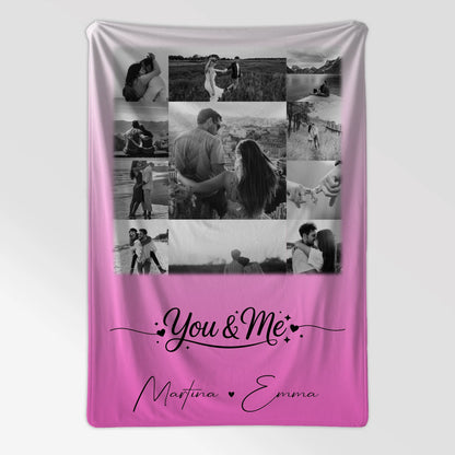 Personalisierte Kuscheldecke Mit Namen 11 Fotos You & Me Geschenk für Verliebte und Familie 7