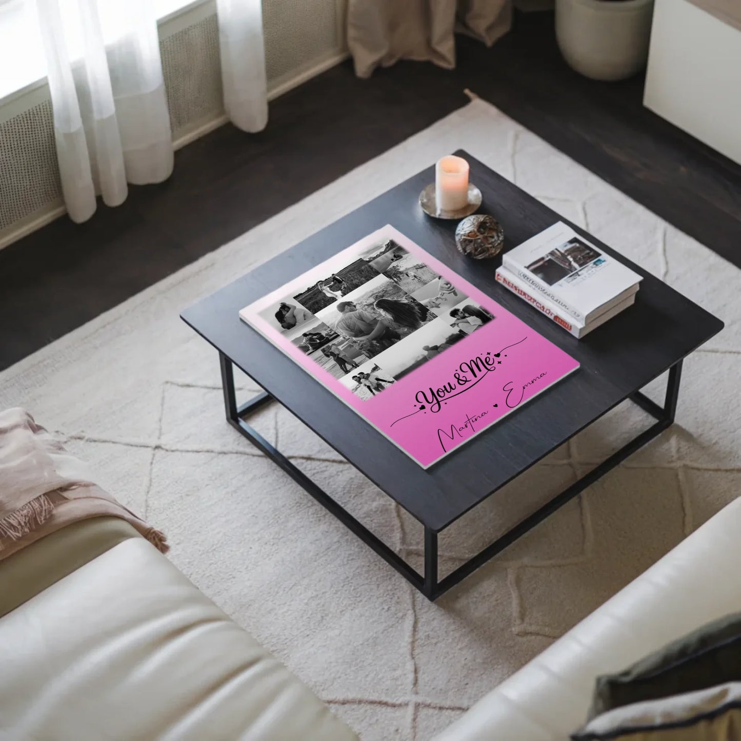 Personalisierte Fotoboard Magnet Wandbild mit 11 Fotos You & Me für individuelle Dekoration 3