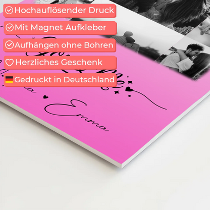 Personalisierte Fotoboard Magnet Wandbild mit 11 Fotos You & Me für individuelle Dekoration