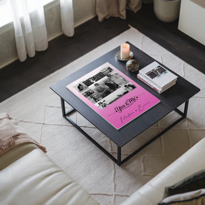 Personalisierte Fotoboard Magnet Wandbild mit 11 Fotos You & Me für individuelle Dekoration