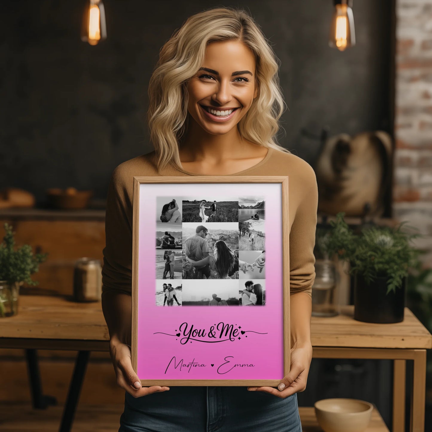 Partner Poster Personalisiert You & Me Fotocollage mit 11 Fotos als Liebesgeschenk