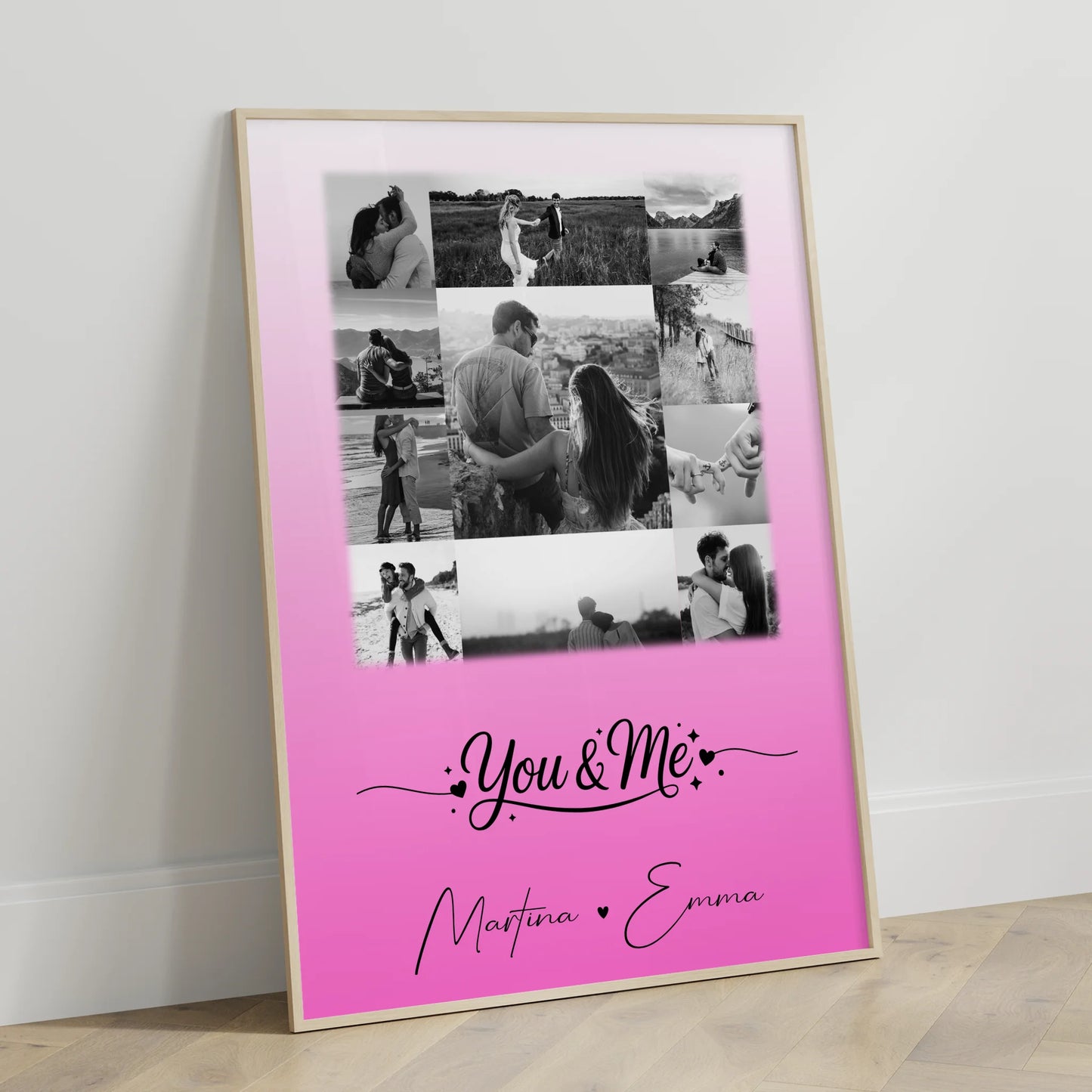 Partner Poster Personalisiert You & Me Fotocollage mit 11 Fotos als Liebesgeschenk