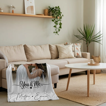 Kuscheldecke Mit Namen 4 Fotos You & Me Personalisiertes Geschenk 4
