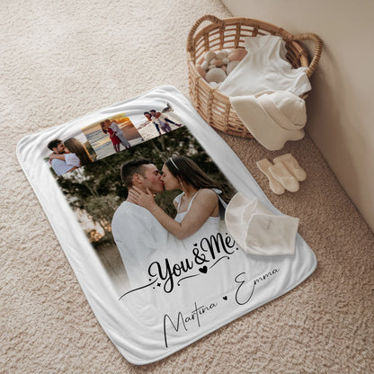 Kuscheldecke Mit Namen 4 Fotos You & Me Personalisiertes Geschenk 2
