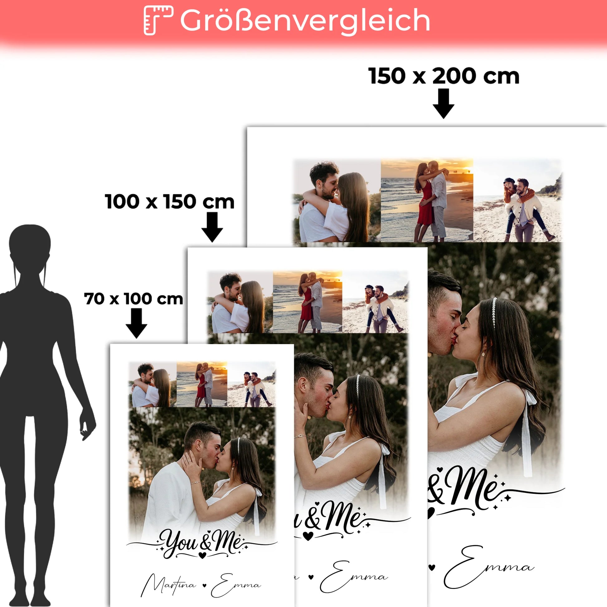 Kuscheldecke Mit Namen 4 Fotos You & Me Personalisiertes Geschenk 5