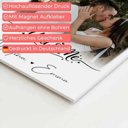 Personalisiertes Fotoboard Magnet Wandbild mit 4 Fotos You & Me 4