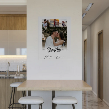 Personalisiertes Fotoboard Magnet Wandbild mit 4 Fotos You & Me 8