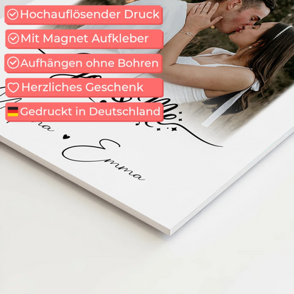 Personalisiertes Fotoboard Magnet Wandbild mit 4 Fotos You & Me 10