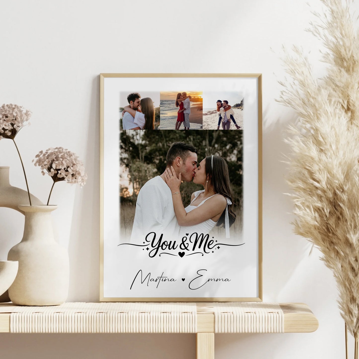 Liebesposter You und Me mit 4 Fotos personalisiert als Geschenk