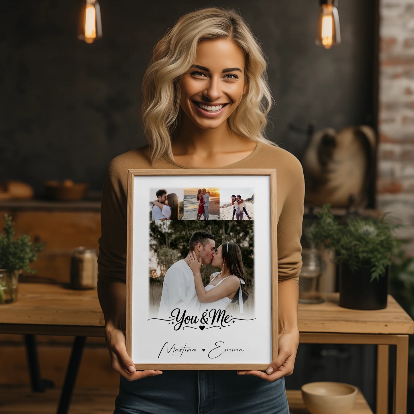 Liebesposter You und Me mit 4 Fotos personalisiert als Geschenk