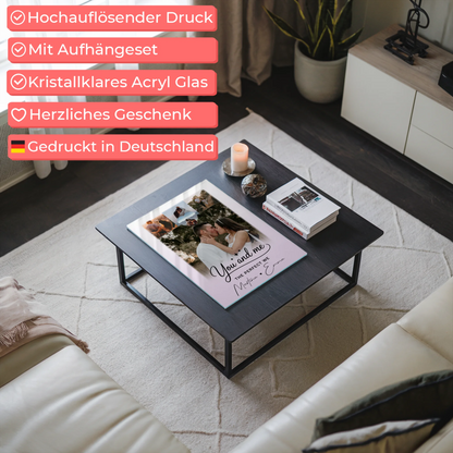 Personalisierte Geschenke mit Foto Mit Acrylglas 4 Fotos und 1 Herz für You and me The perfect we