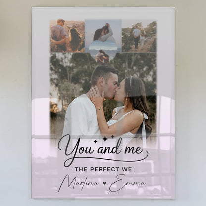 Personalisierte Geschenke mit Foto Mit Acrylglas 4 Fotos und 1 Herz für You and me The perfect we