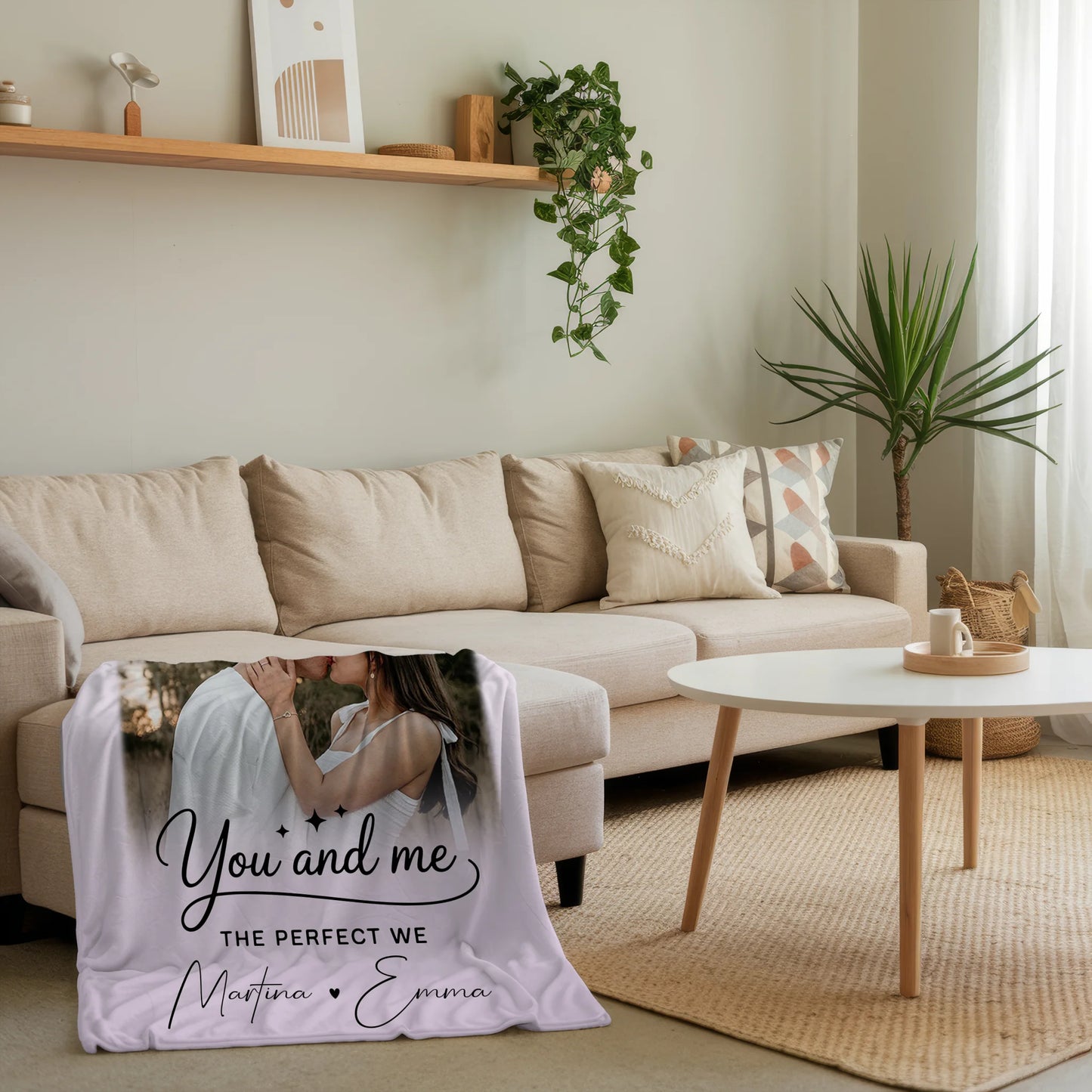 Personalisierte Kuscheldecke Mit Namen 4 Fotos und Herz You and me The perfect we 4