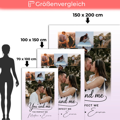 Personalisierte Kuscheldecke Mit Namen 4 Fotos und Herz You and me The perfect we 5