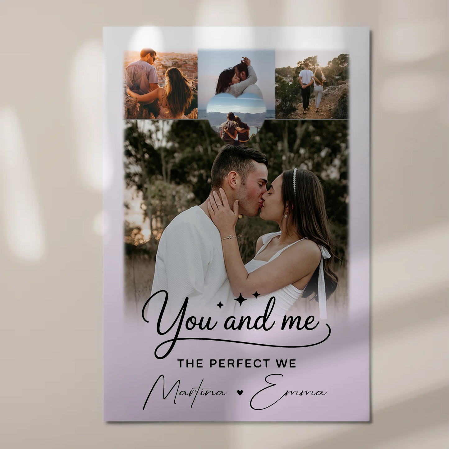 Fotoboard Poster Magnetisch mit 4 Fotos und Herz für You and Me The Perfect We 1