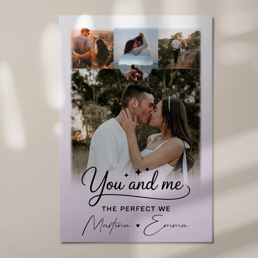 Fotoboard Poster Magnetisch mit 4 Fotos und Herz für You and Me The Perfect We 1