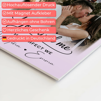 Fotoboard Poster Magnetisch mit 4 Fotos und Herz für You and Me The Perfect We 4