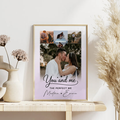 Liebesposter 4 Fotos und 1 Herz Foto You and me The perfect we