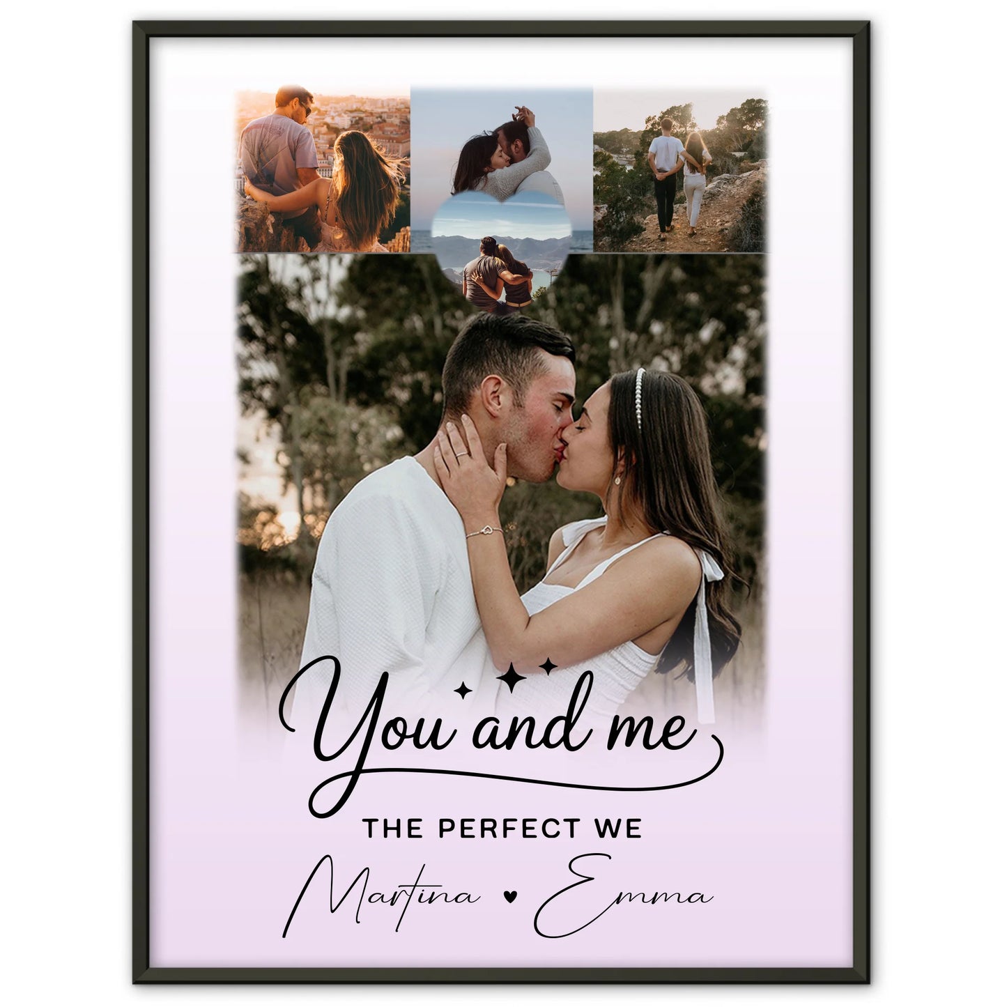 Liebesposter 4 Fotos und 1 Herz Foto You and me The perfect we