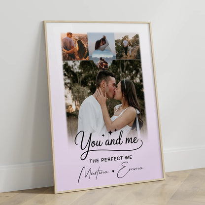 Liebesposter 4 Fotos und 1 Herz Foto You and me The perfect we