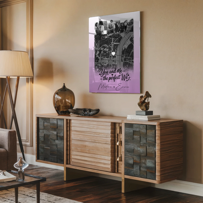 Personalisierte Acrylglas Mit Foto 4 Fotos und Karte You and me The perfect we