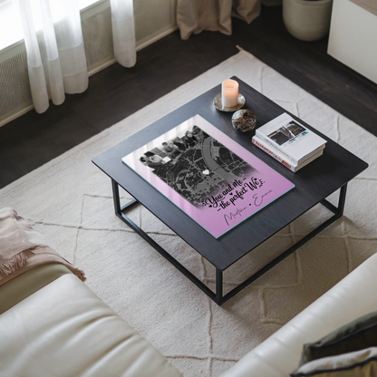 Personalisierte Acrylglas Mit Foto 4 Fotos und Karte You and me The perfect we