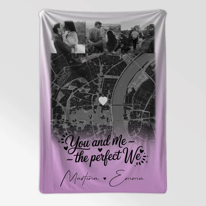Personalisierte Decke Mit Namen 4 Fotos und Karte You and me The perfect we für besondere Momente 7