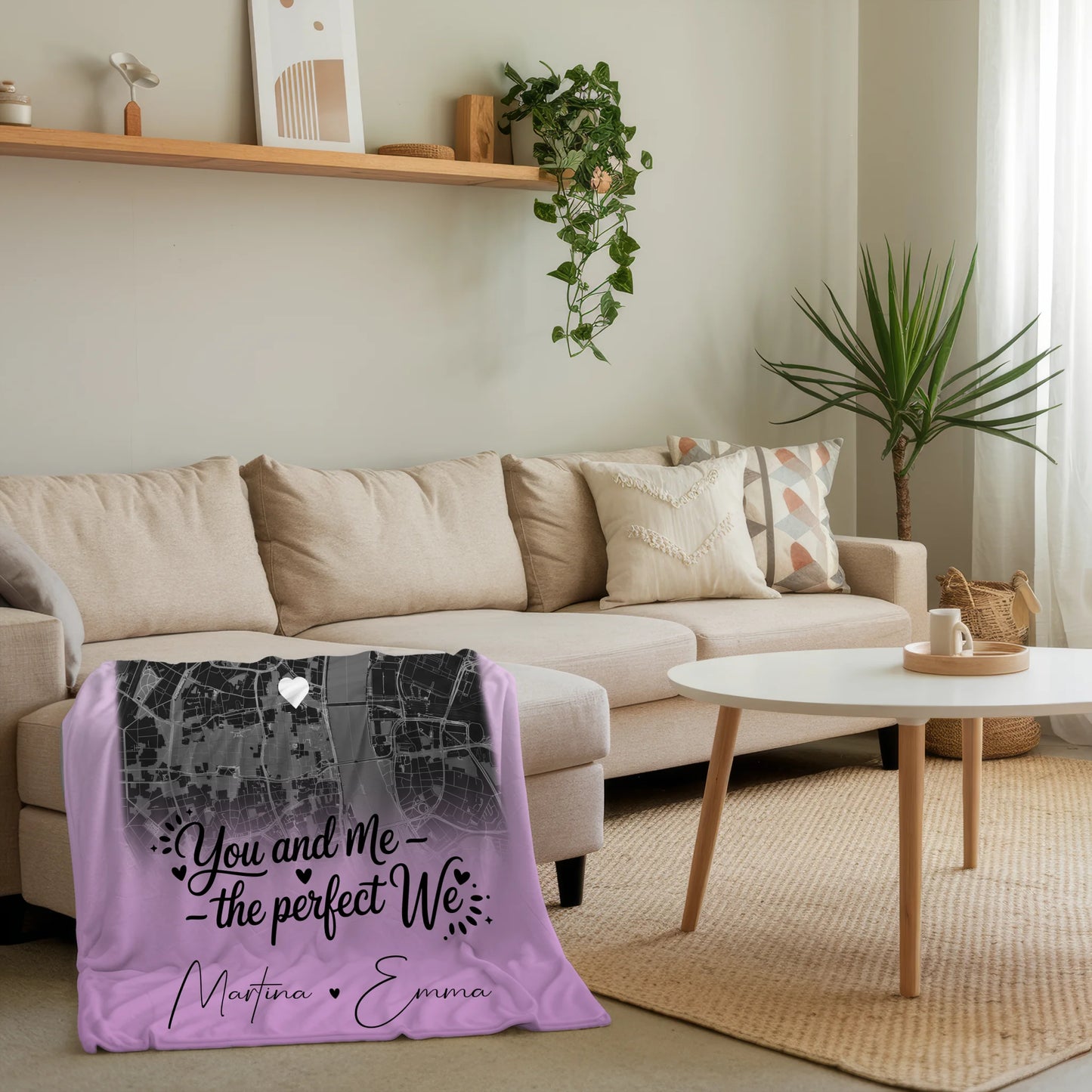 Personalisierte Decke Mit Namen 4 Fotos und Karte You and me The perfect we für besondere Momente 4