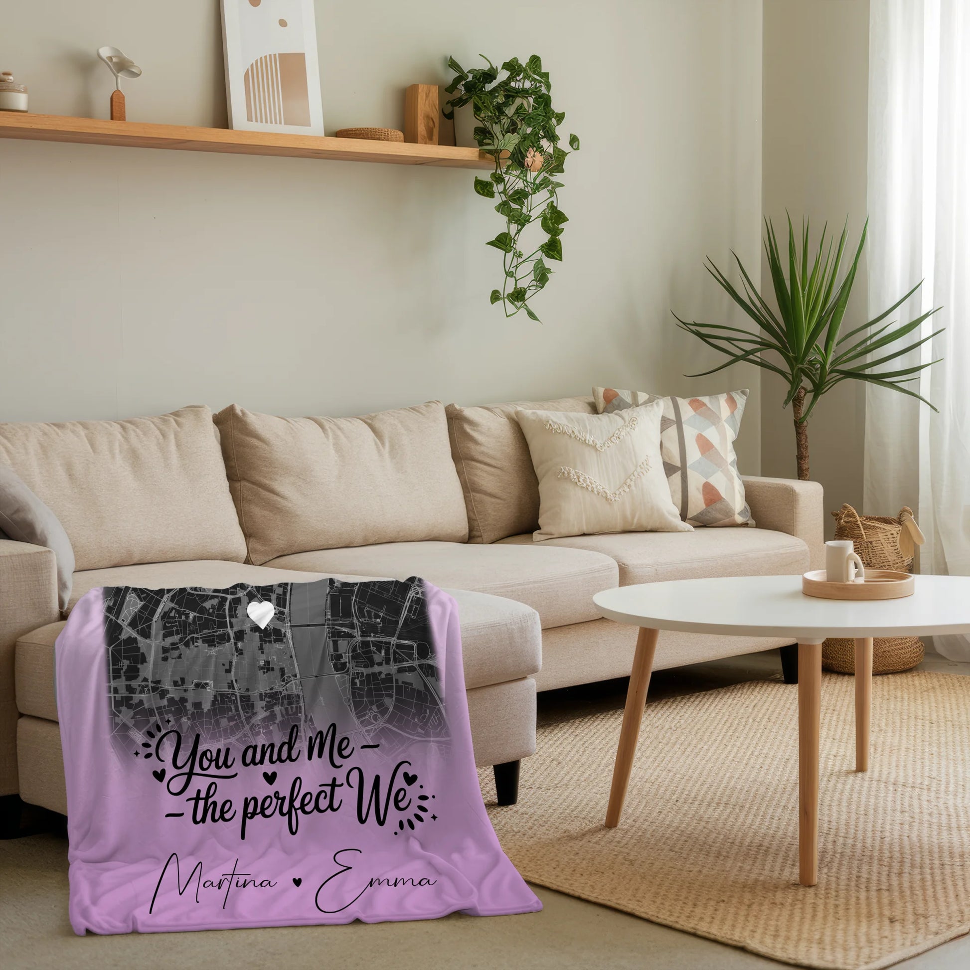 Personalisierte Decke Mit Namen 4 Fotos und Karte You and me The perfect we für besondere Momente 4