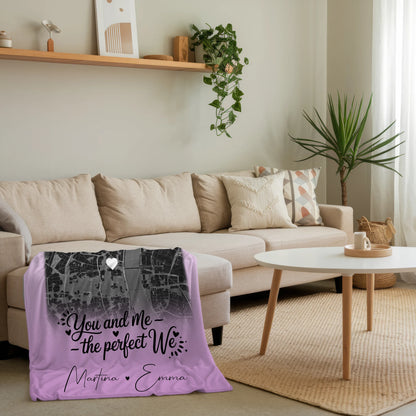 Personalisierte Decke Mit Namen 4 Fotos und Karte You and me The perfect we für besondere Momente 4